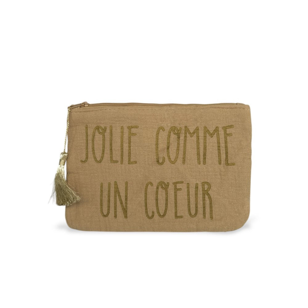 Trousse pochette en gaze de coton COCOON KDO Beige crème
