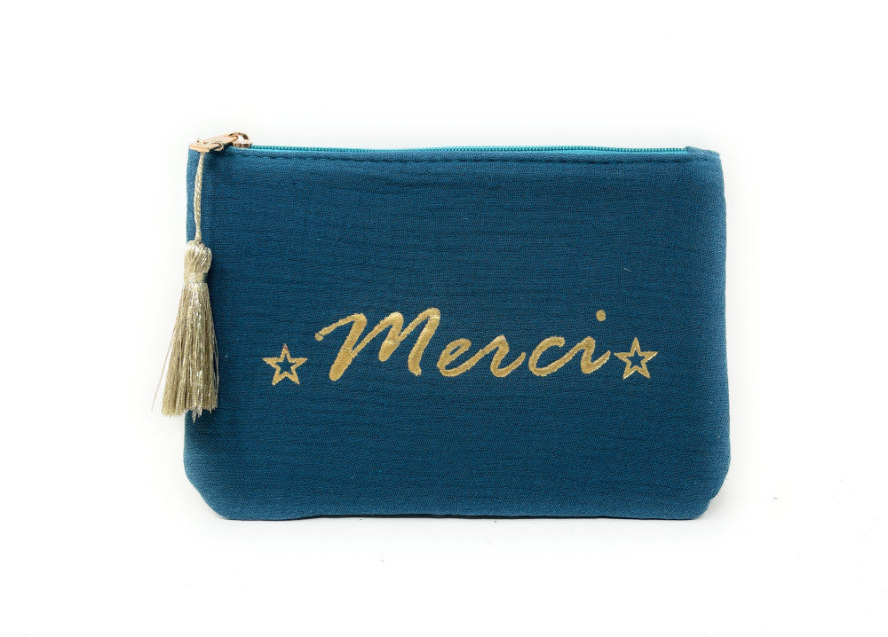 Bag accessories | Cotton gauze pouch kit COCOON Thank you blue green ...