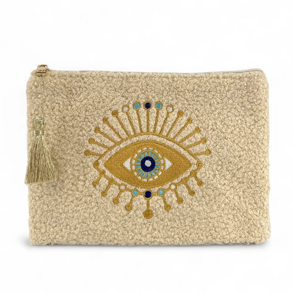 Trousse pochette en peluche MATAKI PILOU Naturel