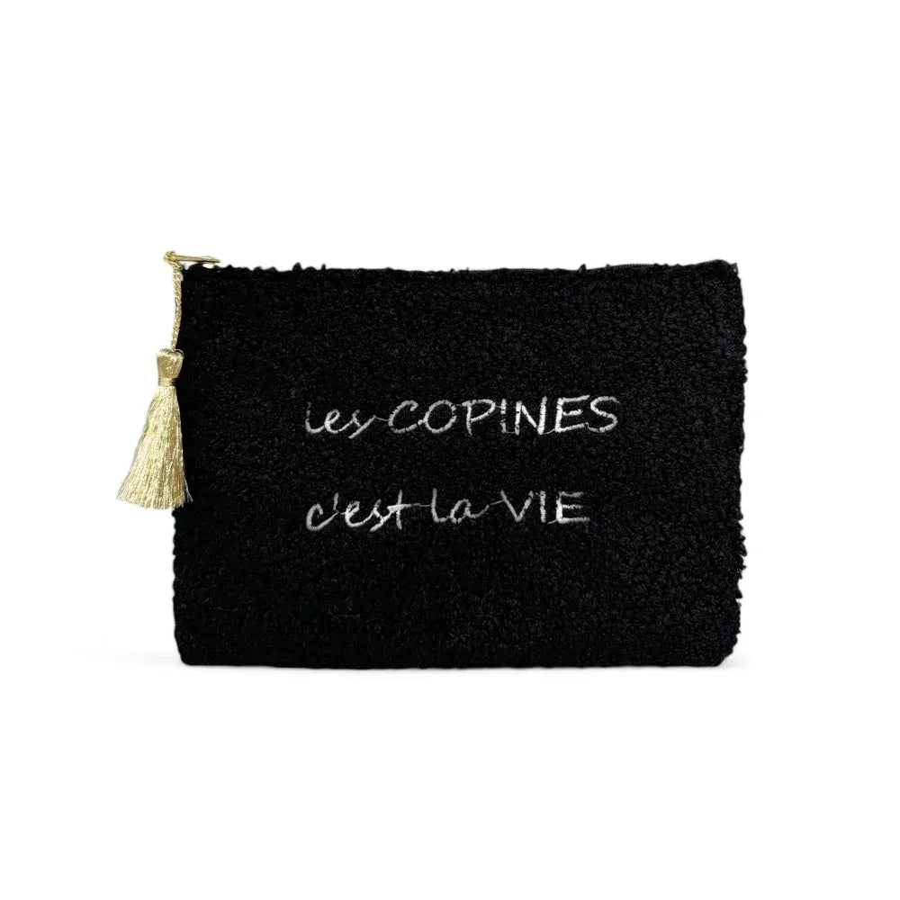 Trousse pochette en peluche PILOU COP'S Noir