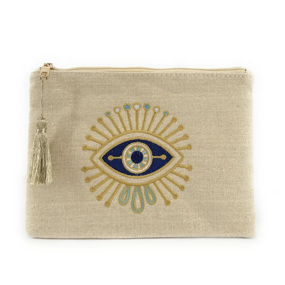 Trousse pochette en tissu brillant MATAKI GLOW Naturel