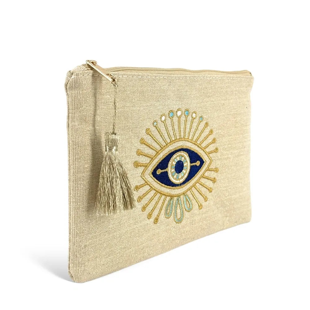 Trousse pochette en tissu brillant MATAKI GLOW Naturel