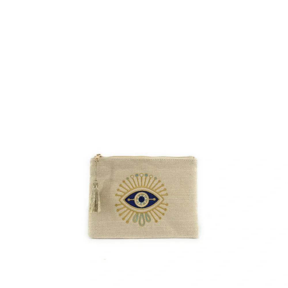 Trousse pochette en tissu brillant MATAKI GLOW Naturel