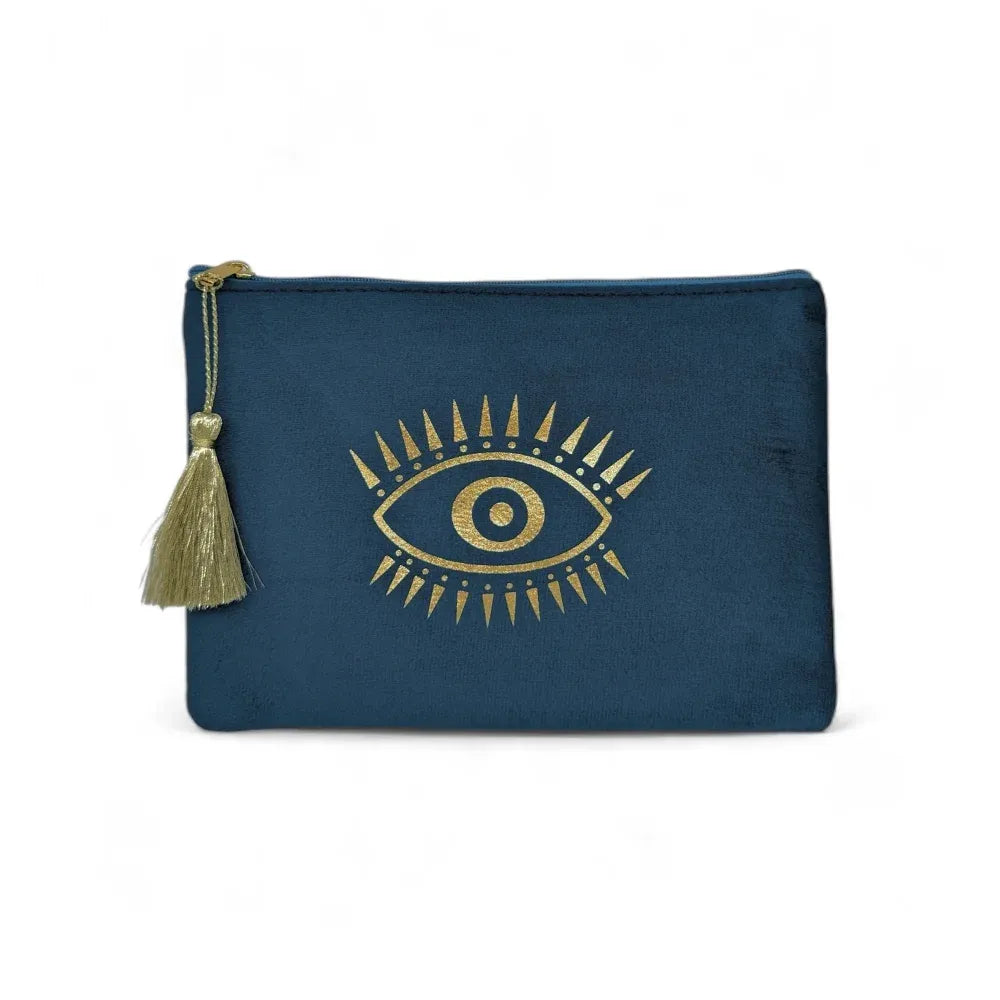 Trousse pochette en velours MATAKI VELOURS Bleu