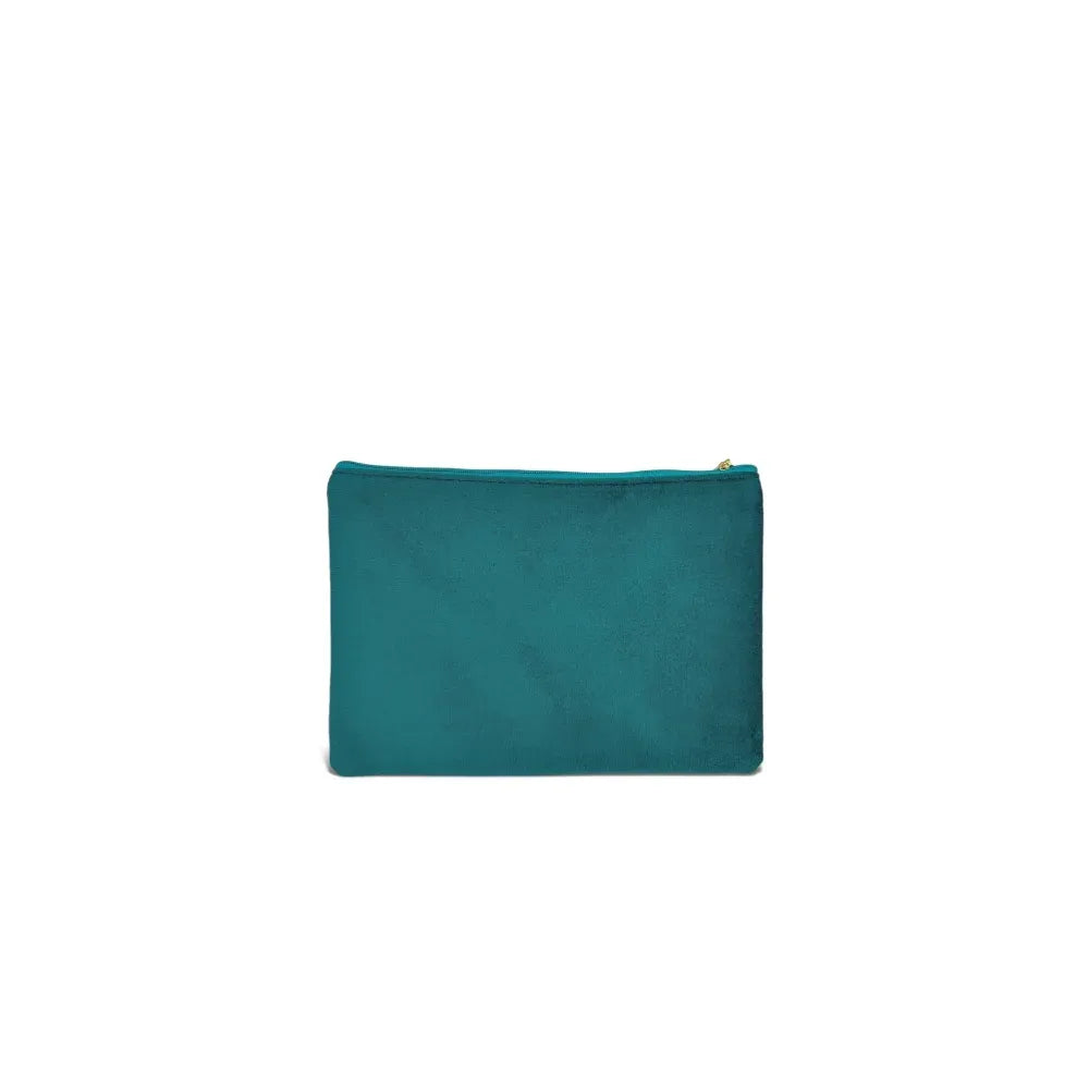Trousse pochette en velours MATAKI VELOURS Bleu vert canard