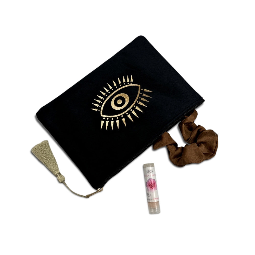 Trousse pochette en velours MATAKI VELOURS Noir