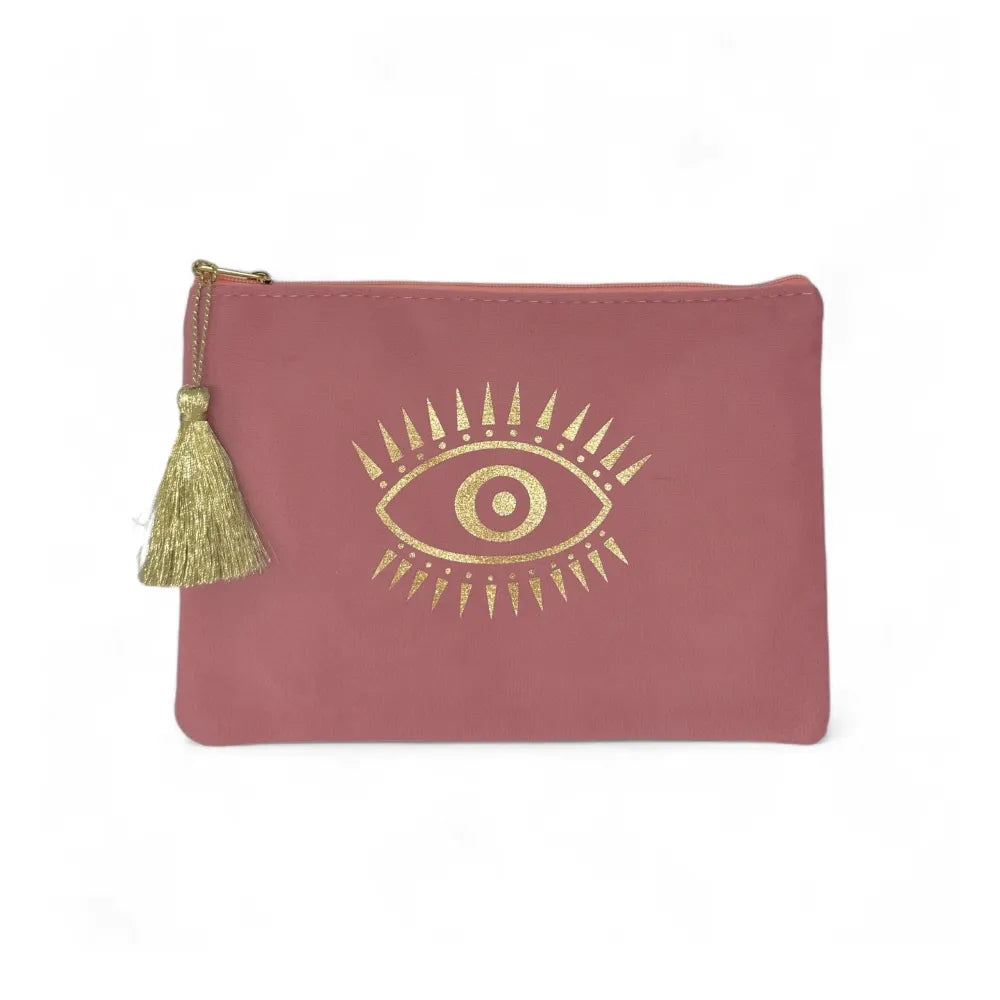 Trousse pochette en velours MATAKI VELOURS Rose pâle