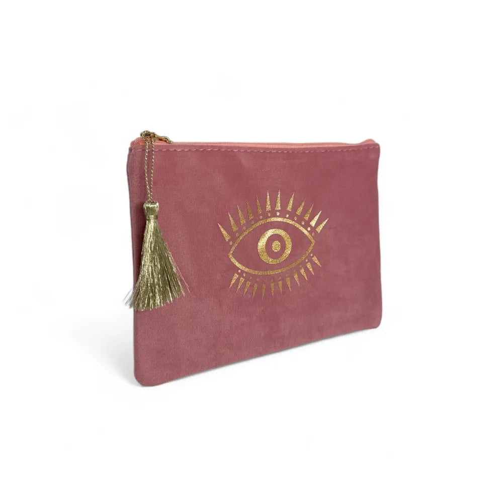 Trousse pochette en velours MATAKI VELOURS Rose pâle