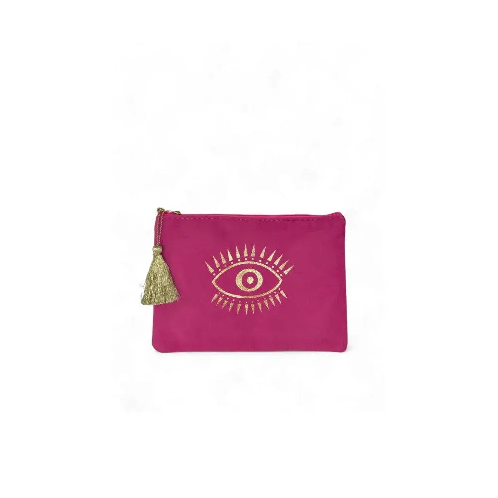 Trousse pochette en velours MATAKI VELOURS Rose fuchsia