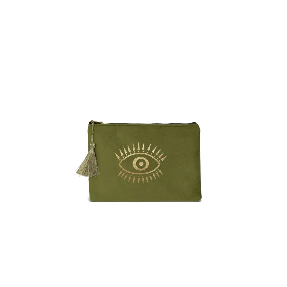 Trousse pochette en velours MATAKI VELOURS Kaki