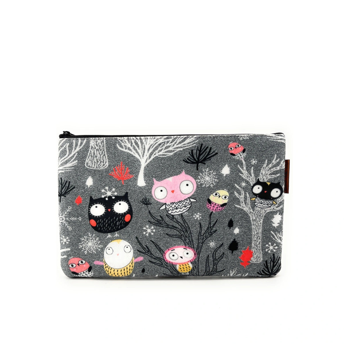 Printed ecological felt bag BUBO Light gray