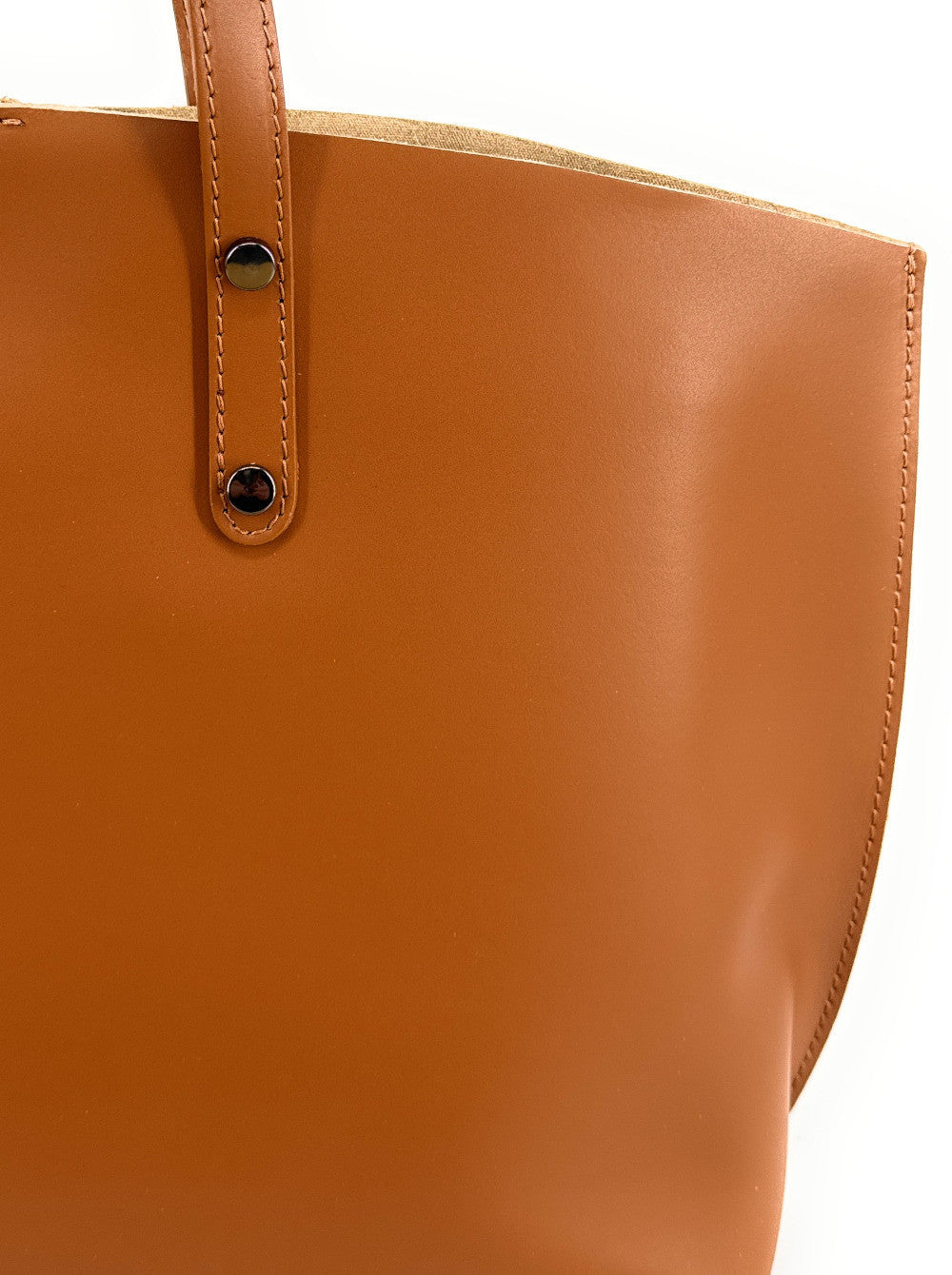 Grand sac cabas en cuir lisse VINCENNES Camel