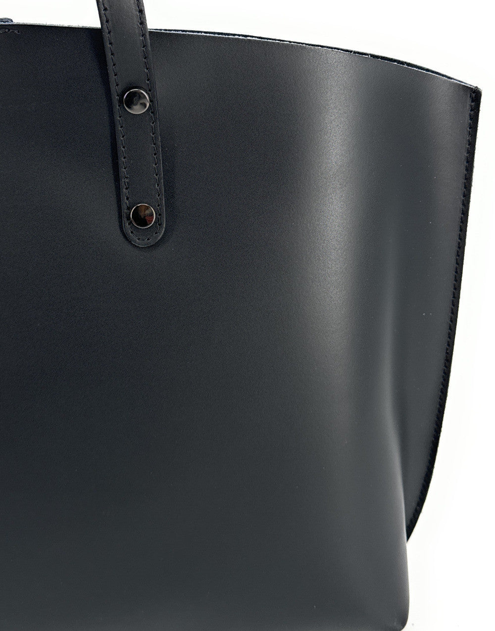 Grand sac cabas en cuir lisse VINCENNES Noir