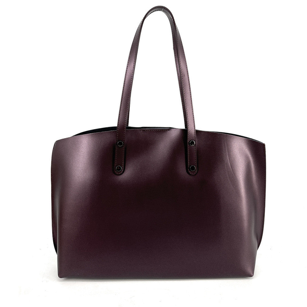 Grand sac cabas en cuir lisse VINCENNES Bordeaux irisé