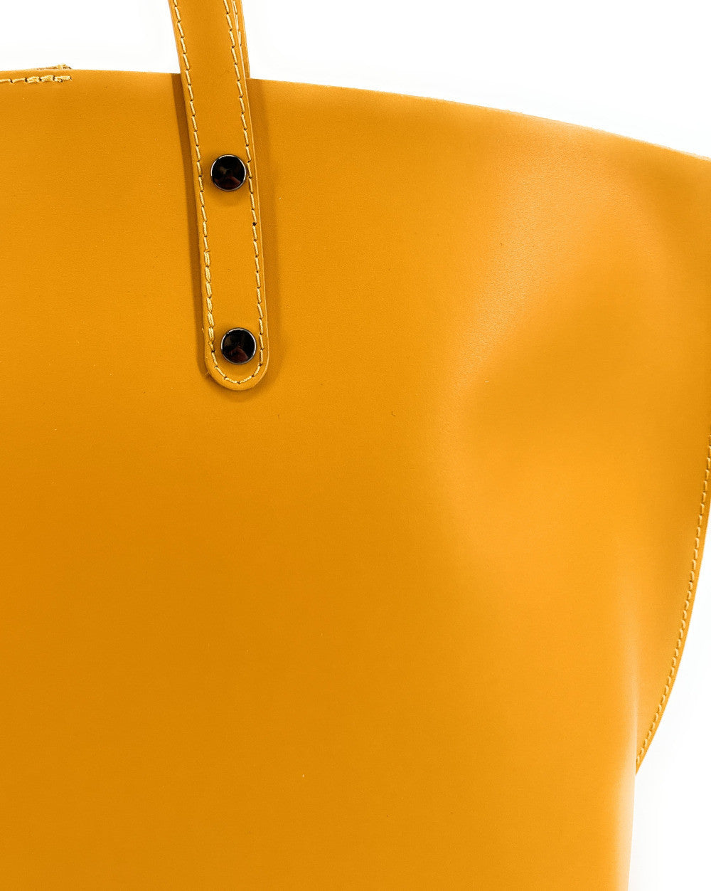 Grand sac cabas en cuir lisse VINCENNES Jaune tournesol