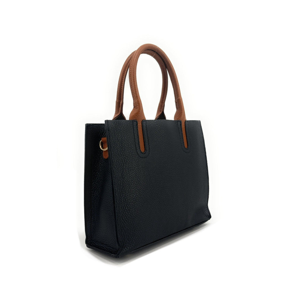 Sac cabas en cuir grainé VOLTAIRE Noir