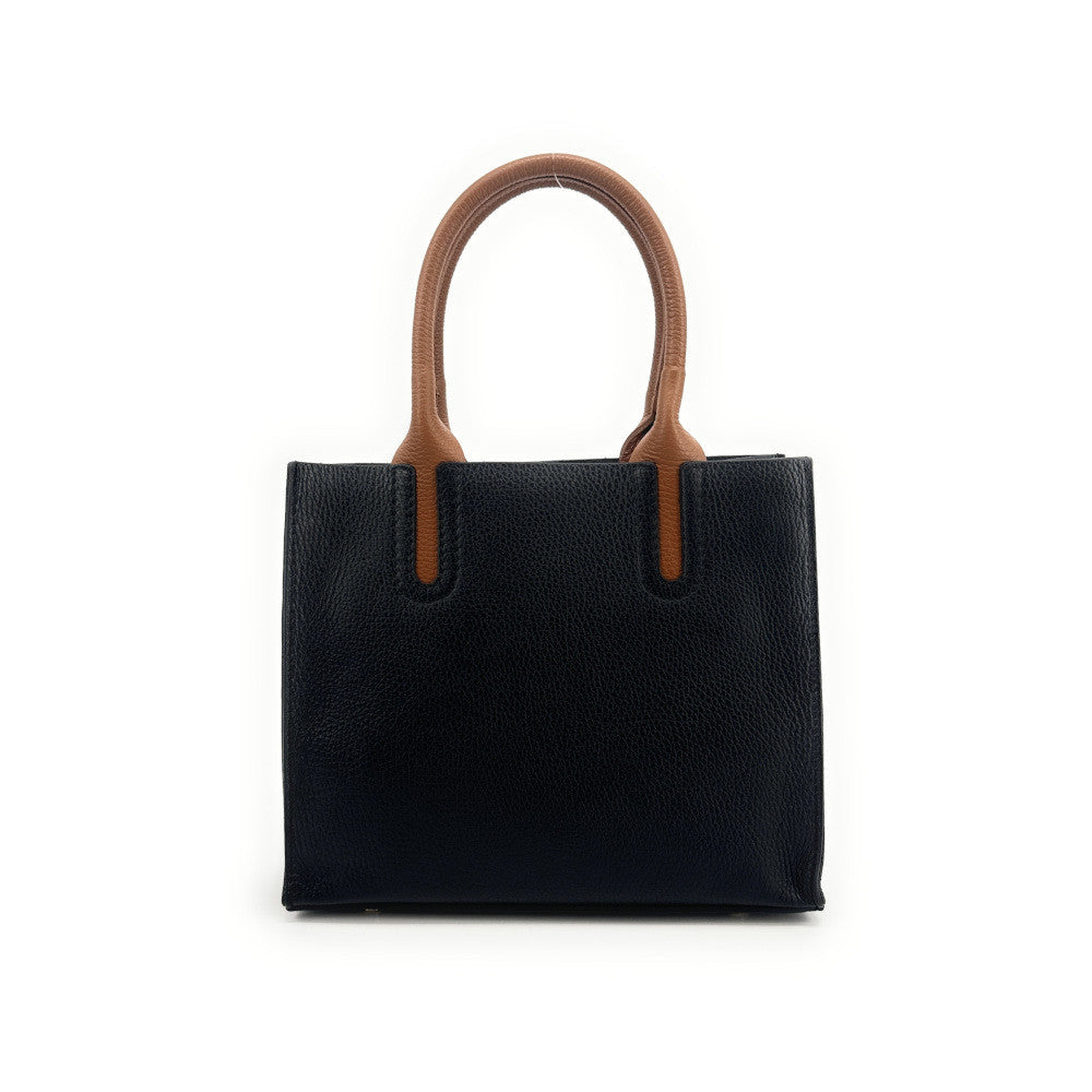 Sac cabas en cuir grainé VOLTAIRE Noir