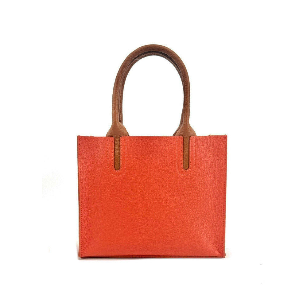 Sac cabas en cuir grainé VOLTAIRE Orange