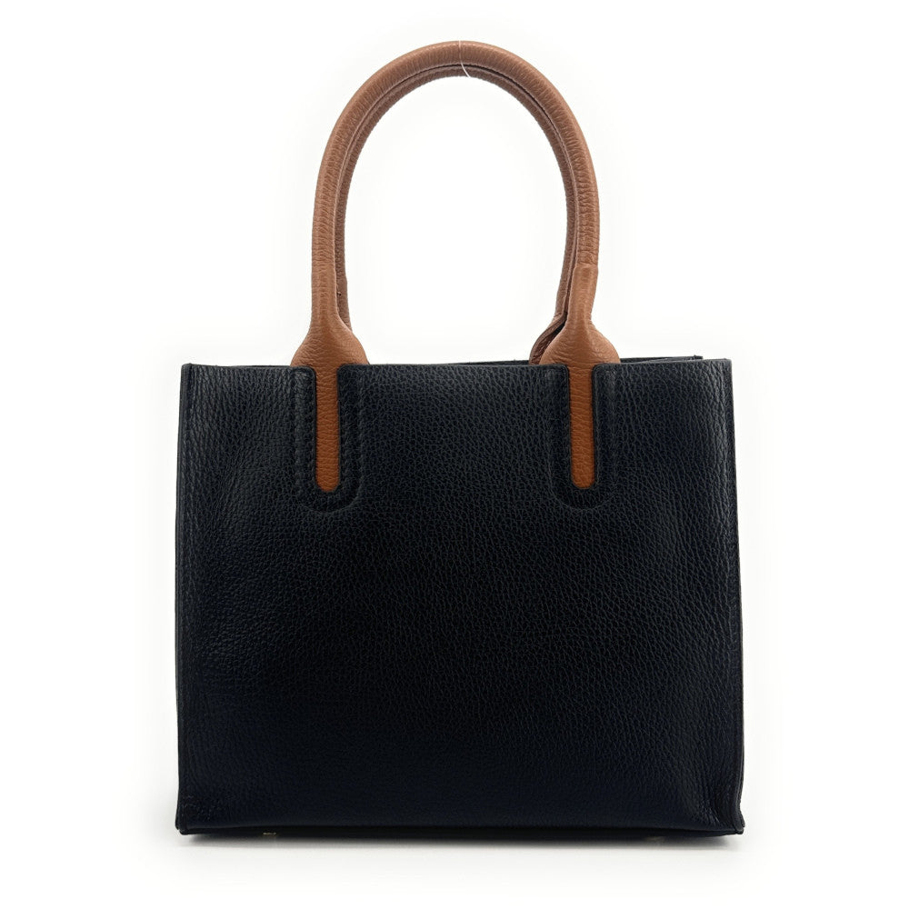 Sac cabas en cuir grainé VOLTAIRE Noir