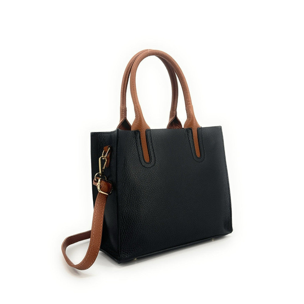 Sac cabas en cuir grainé VOLTAIRE Noir