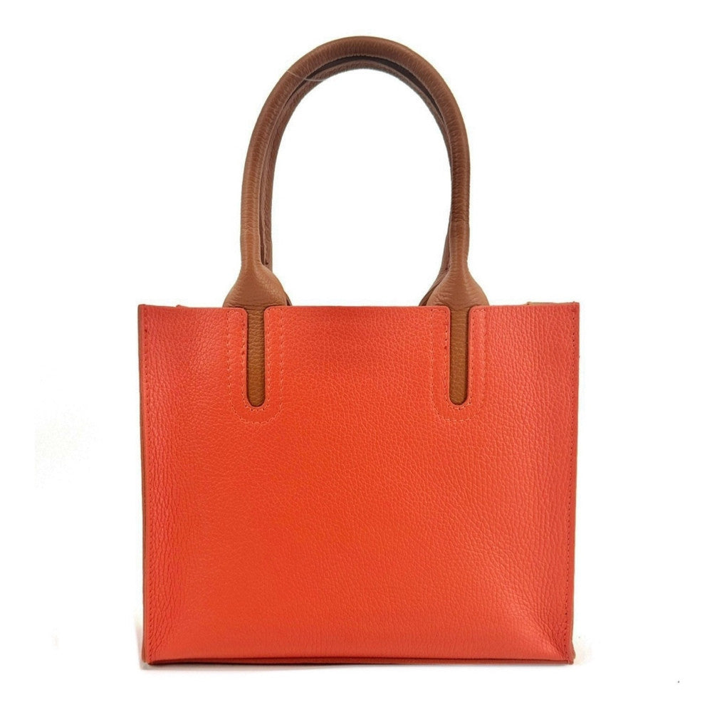 Sac cabas en cuir grainé VOLTAIRE Orange